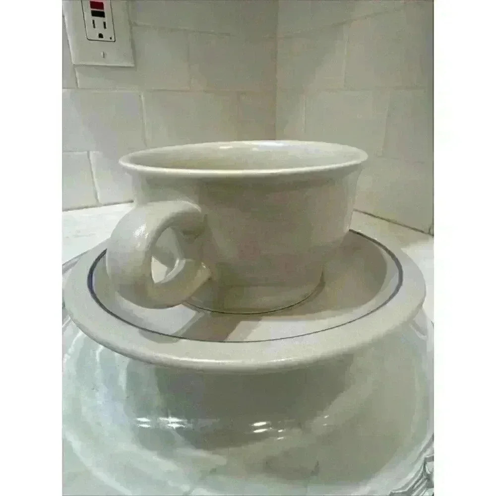 Pfaltzgraff Yorktowne Flat Cup And Saucer Vintage Stoneware - Picture 3 of 12